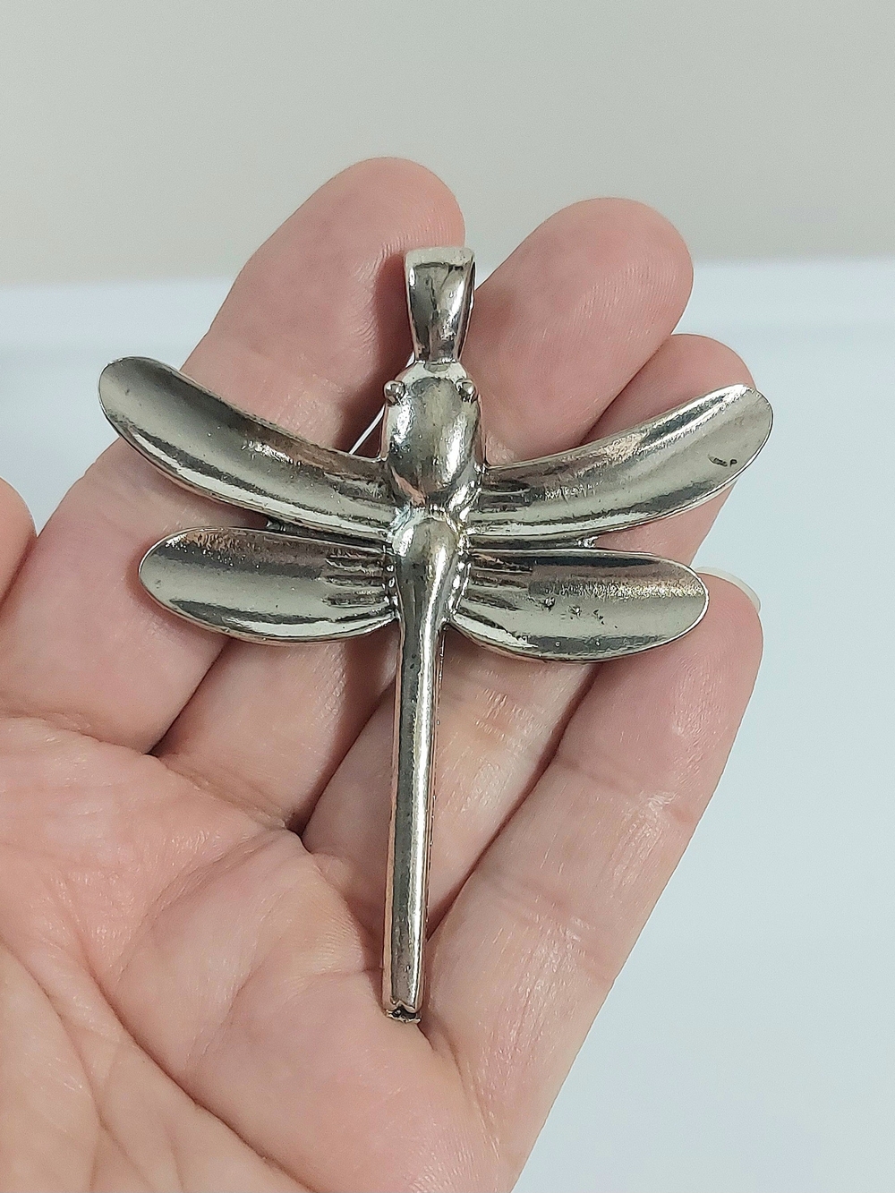 Silver-Tone Dragonfly Pendant Jewelry - Womens Metal Necklace Pendant